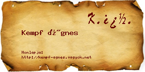 Kempf Ágnes névjegykártya