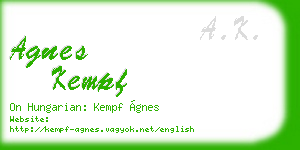 agnes kempf business card